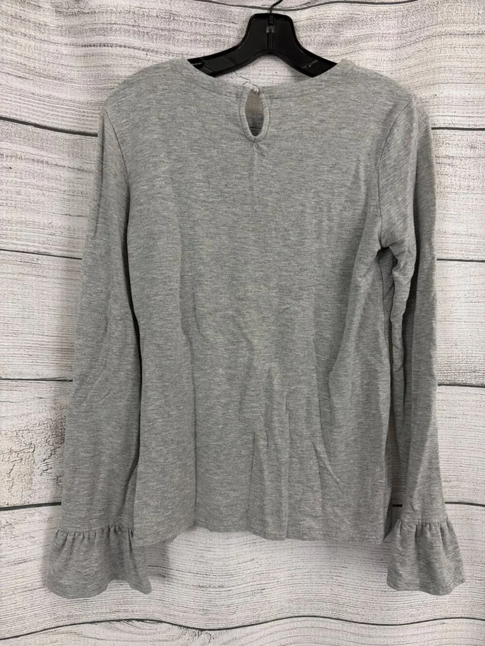 Teeberry & Weave Gray Long-Sleeve Top With Ruffle Cuffs Size S - Picture 2 of 3